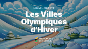 Bannière annonçant le nouvel objectif : les villes olympiques d'hiver